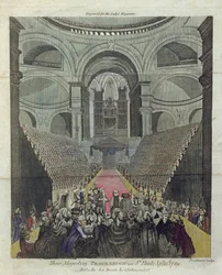 Interno della Cattedrale di St. Paul durante il servizio di ringraziamento per la guarigione di Re Giorgio III